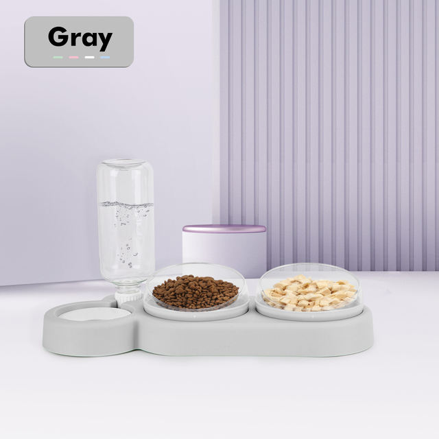 Dual-Sided Automatic Pet Food and Water Bottle