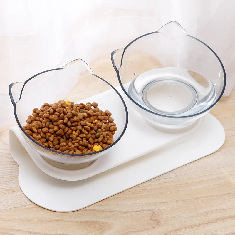Non-Slip Double Cat Bowl with Stand