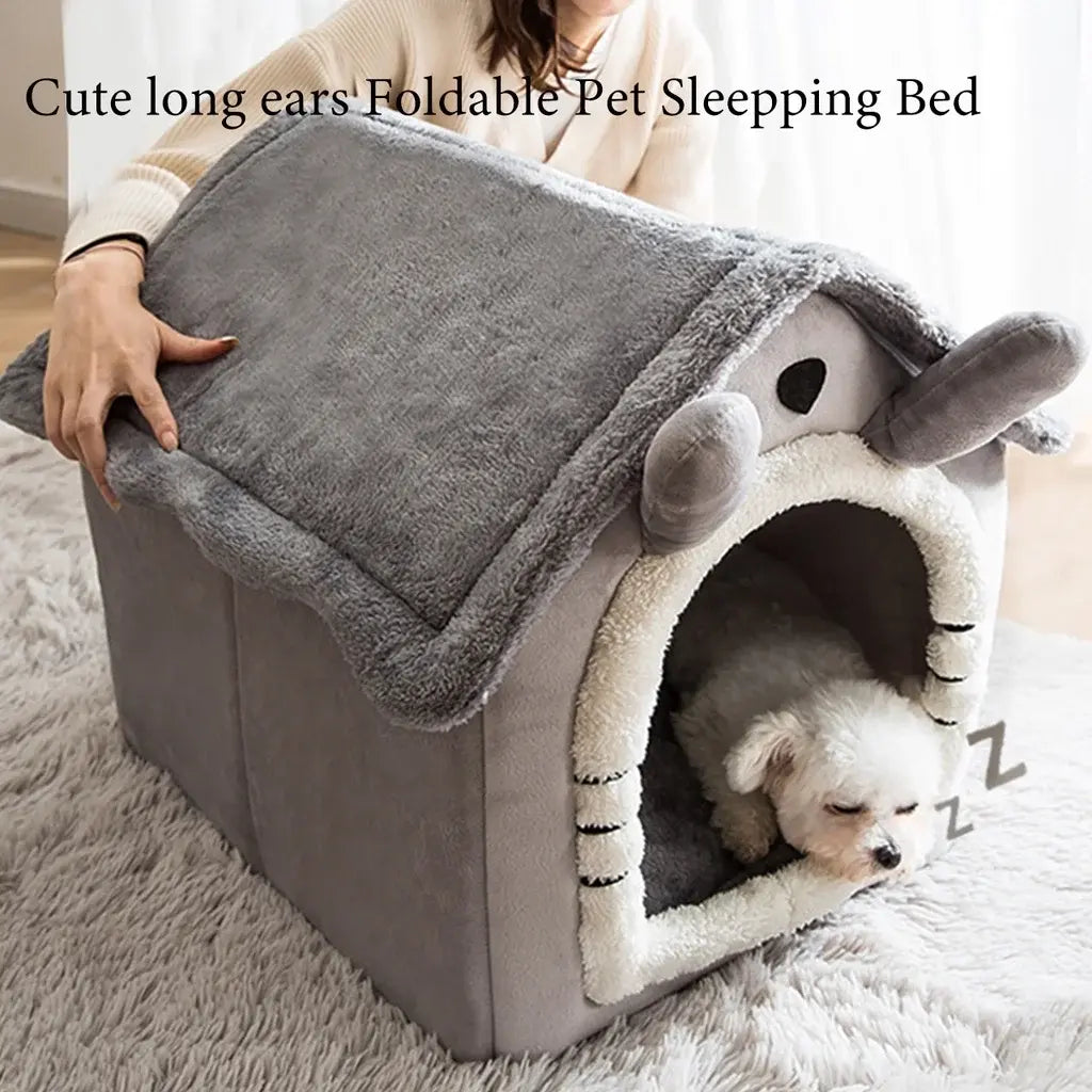 Foldable Pet Bed with Washable Cover